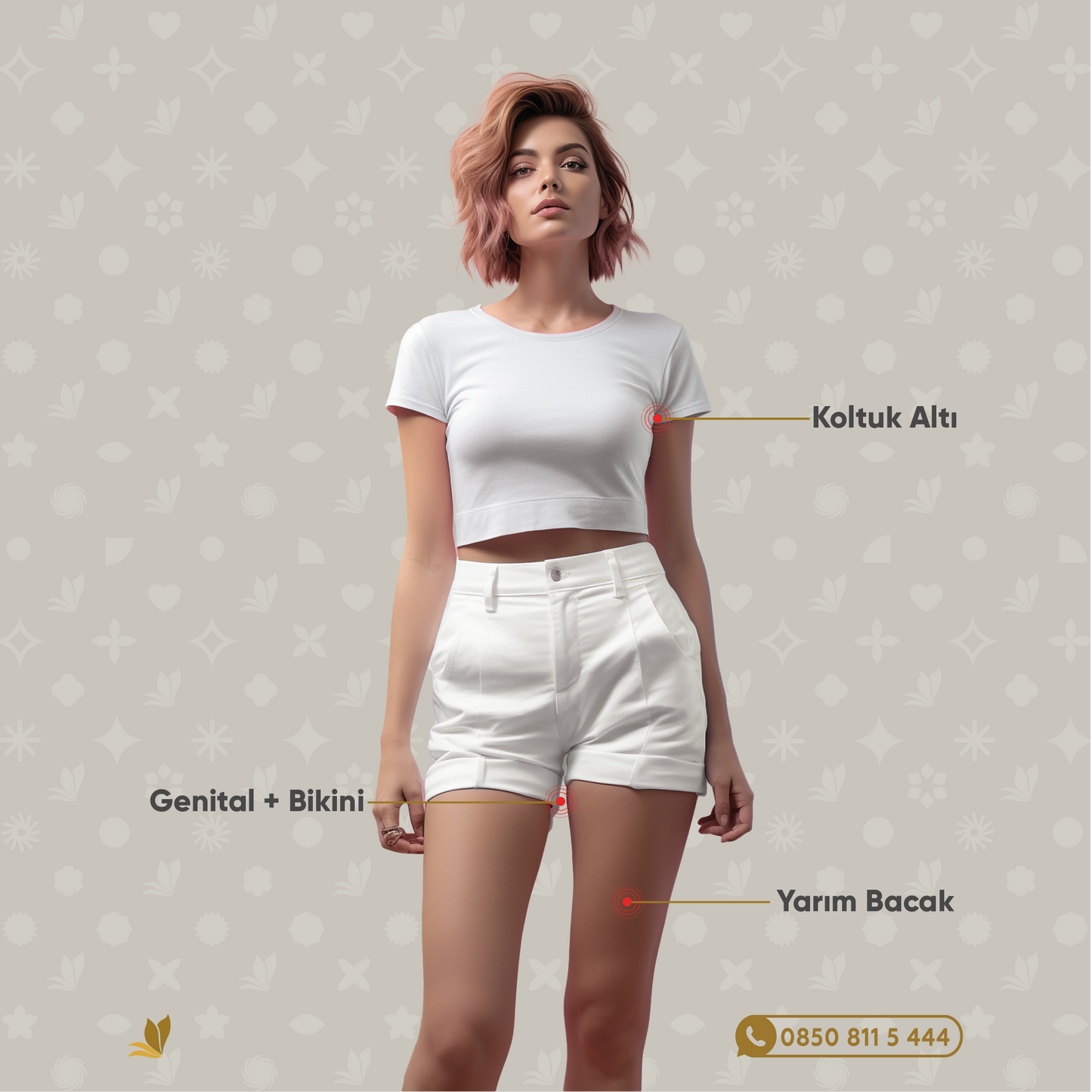 Yarım Bacak + Genital + Bikini + Koltuk Altı Epilasyon